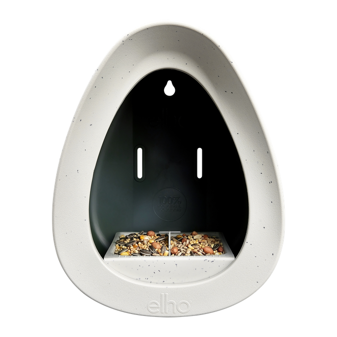 essential mangeoire pour oiseaux 18cm gris fibreux